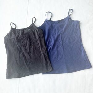 2 x Girls Tank Tops in Navy and Black